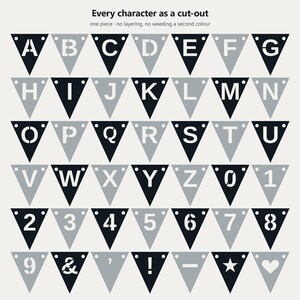 Black & Silver School Spirit Banner SVG, Commercial Use | Cricut Silhouette A-Z 0-9 image 5