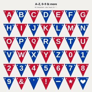 Bannière SVG rouge et bleue pour l'esprit scolaire, usage commercial | Cricut Silhouette A-Z 0-9 image 4