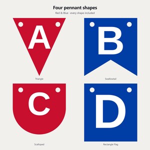 Bannière SVG rouge et bleue pour l'esprit scolaire, usage commercial | Cricut Silhouette A-Z 0-9 image 2