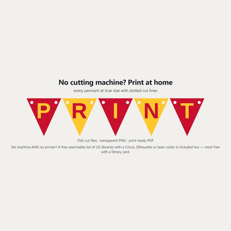 Red & Gold School Spirit Banner SVG, Commercial Use | Cricut Silhouette A-Z 0-9 image 6