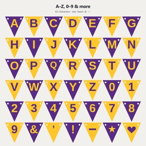 Schulbanner in Lila und Gold (SVG), kommerzielle Nutzung | Cricut Silhouette A-Z 0-9 Bild 4