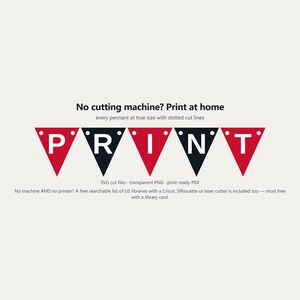 Red & Black School Spirit Banner SVG, Commercial Use | Cricut Silhouette A-Z 0-9 image 6
