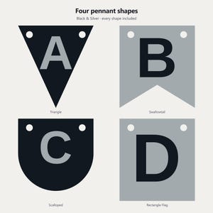 Black & Silver School Spirit Banner SVG, Commercial Use | Cricut Silhouette A-Z 0-9 image 2