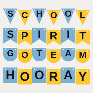 Carolina Blue & Gold School Spirit Banner SVG, Commercial Use | Cricut Silhouette A-Z 0-9