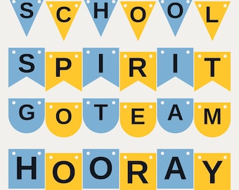 Carolina Blue & Gold School Spirit Banner SVG, Commercial Use | Cricut Silhouette A-Z 0-9