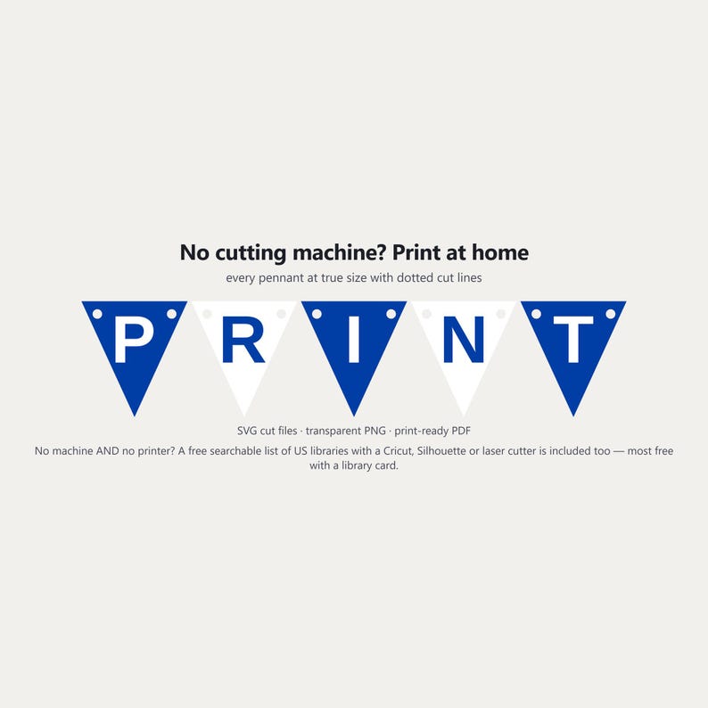 Royal Blue & White School Spirit Banner SVG, Commercial Use | Cricut Silhouette A-Z 0-9 image 6