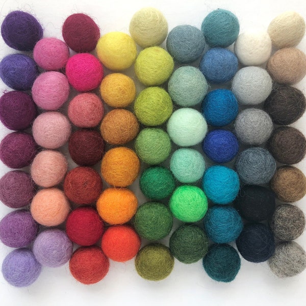 Solid Wool Rainbow of Kicker Toys - Small 2.5 cm Hand-felted colorful felt ball toys for kitten, ferret, hamster, gerbil, guinea pig, rat