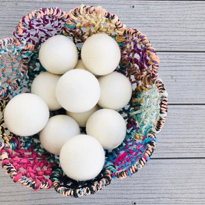 Premium XL White Wool Dryer Ball - Extra Large Organic Laundry Ball - Unscented or Scented with Essential Oil - All Natural Cleaning Product