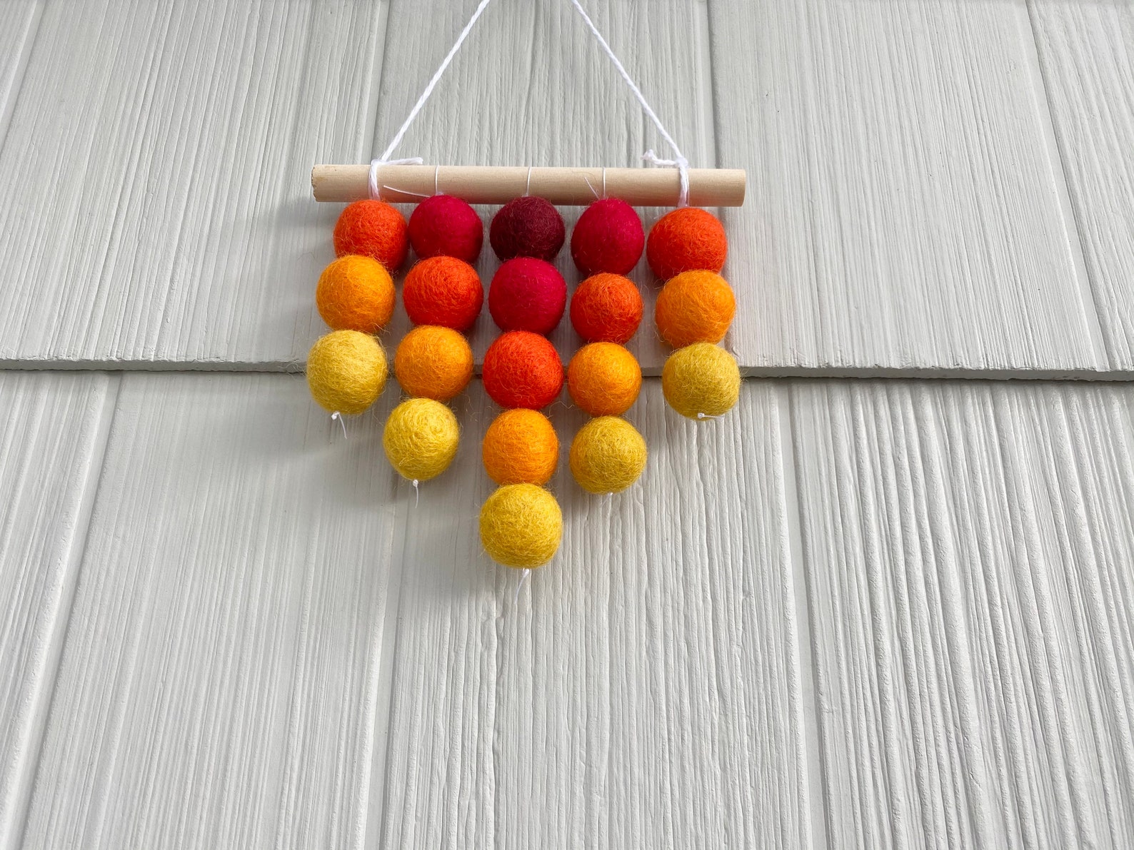 CUSTOMIZABLE Mini Felt Ball Wall Hanging Cranberry Red Etsy