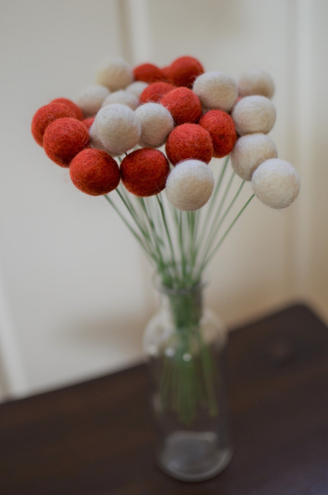 Customizable Felt Ball Flower Bouquet Custom Wool Felted Etsy