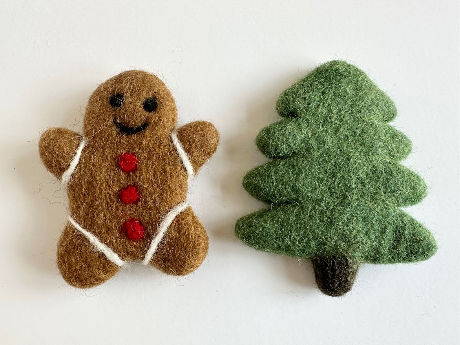 Wool Felted Gingerbread Man And/or Evergreen Tree - Felt Cookie for ...