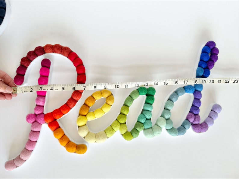 Customizable READ Wall Hanging - Colorful Cursive Letter Art for Kids ...