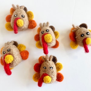 Felt Pumpkin and/or Turkey Toys Needle Felted Fall Toy Sold Individually Thanksgiving Montessori Play Cat Nip Playtime Catnip Kicker image 9