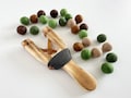 Wood Slingshot & 24 felt balls - Army Ammo or Choose Colors for FREE - Gift for Kids Stocking Stuffer - Family Game Night - Pet Catnip Toy