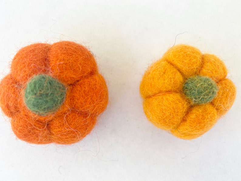 Felt Pumpkin and/or Turkey Toys Needle Felted Fall Toy Sold Individually Thanksgiving Montessori Play Cat Nip Playtime Catnip Kicker image 7