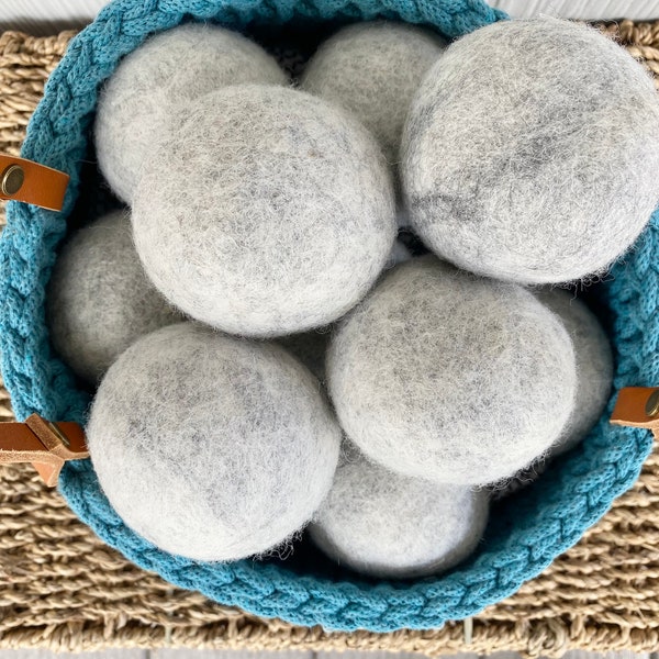 Premium Wool Fetch Ball for Dogs or Maine Coon Cats - Undyed White or Gray Organic Wool Toy - Optional Catnip for FREE - All Natural Fiber