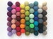 Solid Wool Rainbow of Kicker Toys - Small 2cm Hand-felted colorful felt ball toys for kitten, ferret, hamster, gerbil, guinea pig, rat, mice 