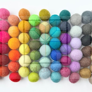 Choose Your Colors Felt Balls - 2.5 cm felted custom wool poms for crafting - Bulk Wholesale - DIY Mobile or Garland Craft Your Own Decor