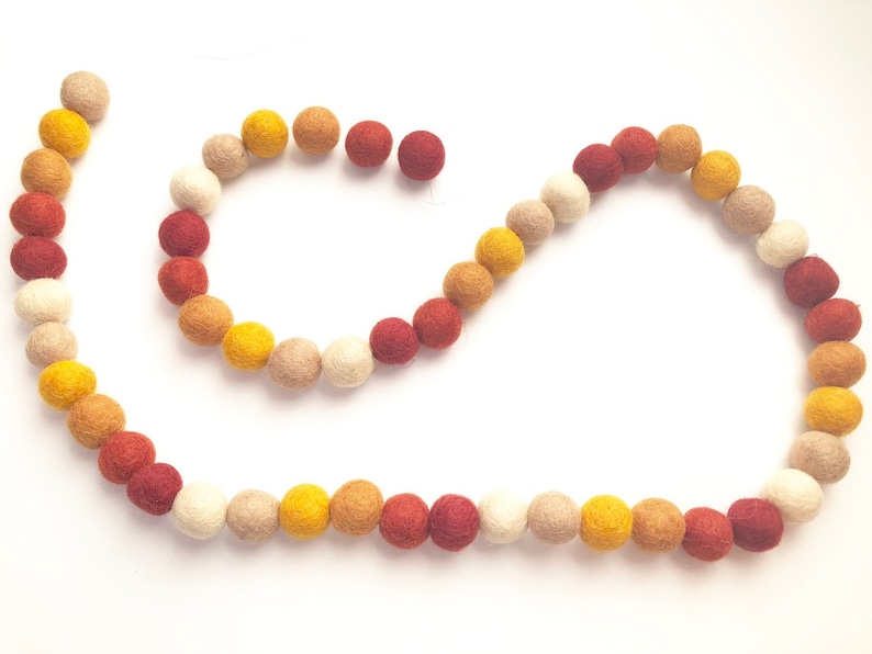 Customizable Fall Felt Ball Garland Fall Colors Gradient Etsy