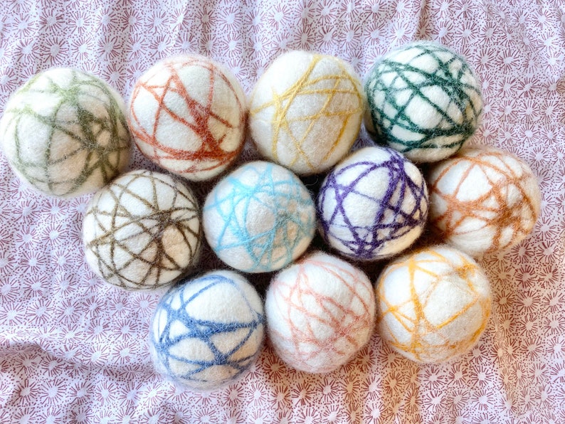 Premium XL Wool Dryer Ball Extra Large Colorful Organic Laundry Ball Unscented or Scented Single or Set Natural Cleaning Solutions image 8