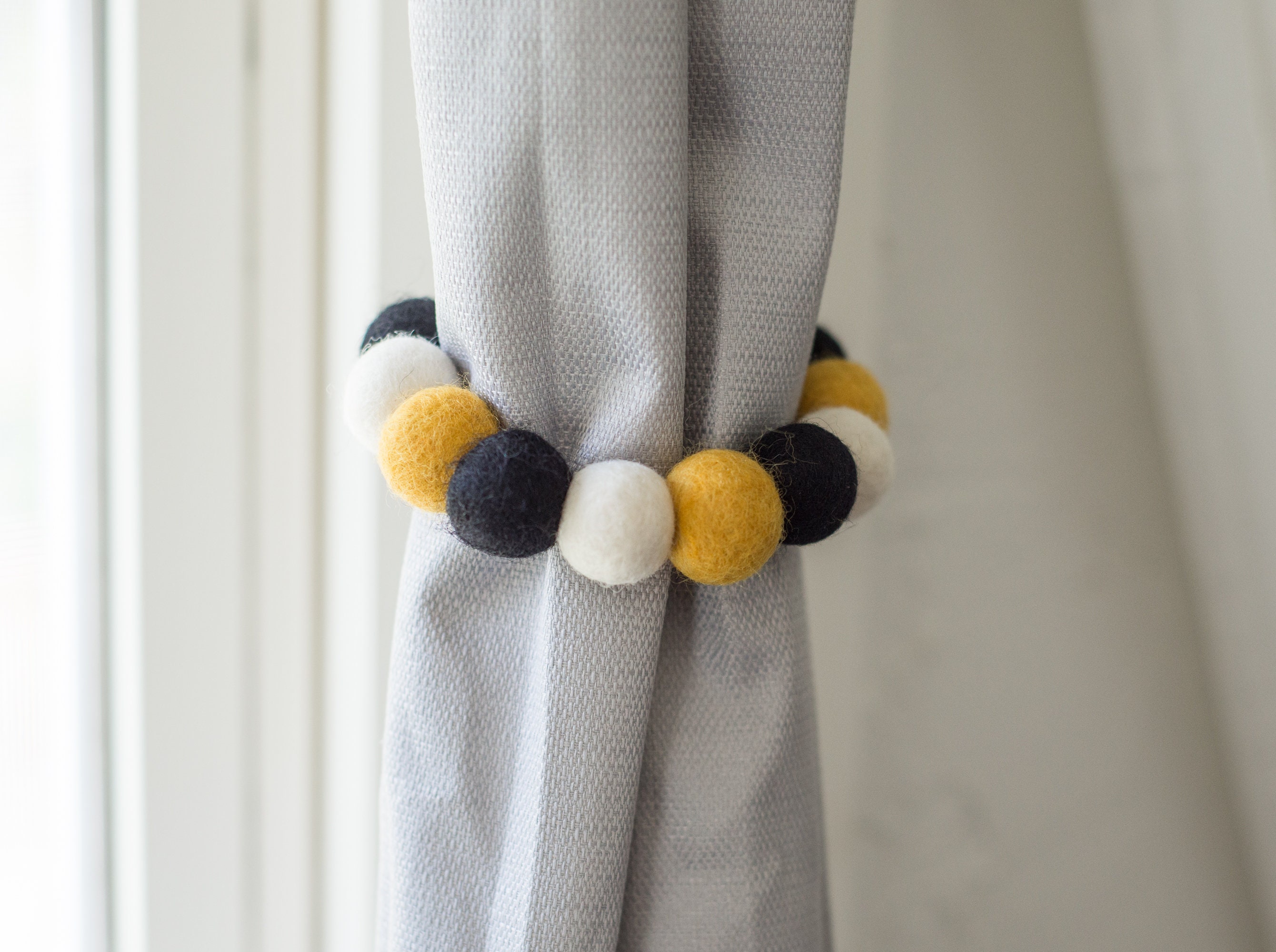 Customizable Bumble Bee Curtain Tie Backs Black Gold White Etsy UK