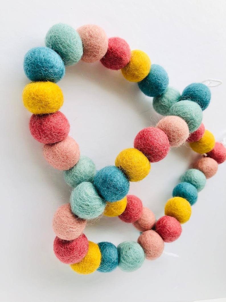 CUSTOMIZABLE Pink & Gold Curtain Tie Backs Felt Ball Curtain Etsy