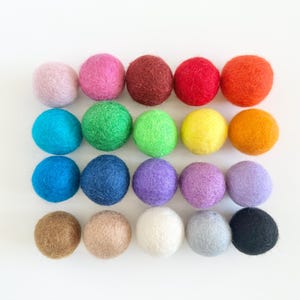 Medium Solid Wool Cat Toys - 3.5cm Colorful Felted ball toy set for small pets, cats, ferret, kitten - FREE Catnip option - Choose Colors image 13