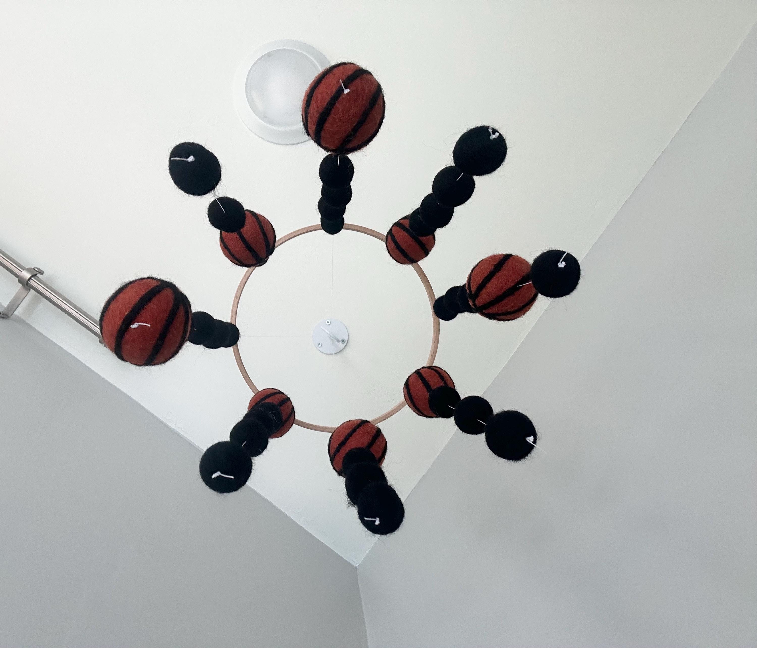 Customizable Basketball Ceiling Mobile - Sports Fan Themed Boys Nursery ...