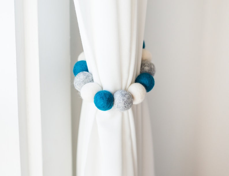Custom Curtain Tie Backs Felt Ball Curtain Tie Backs Match Etsy