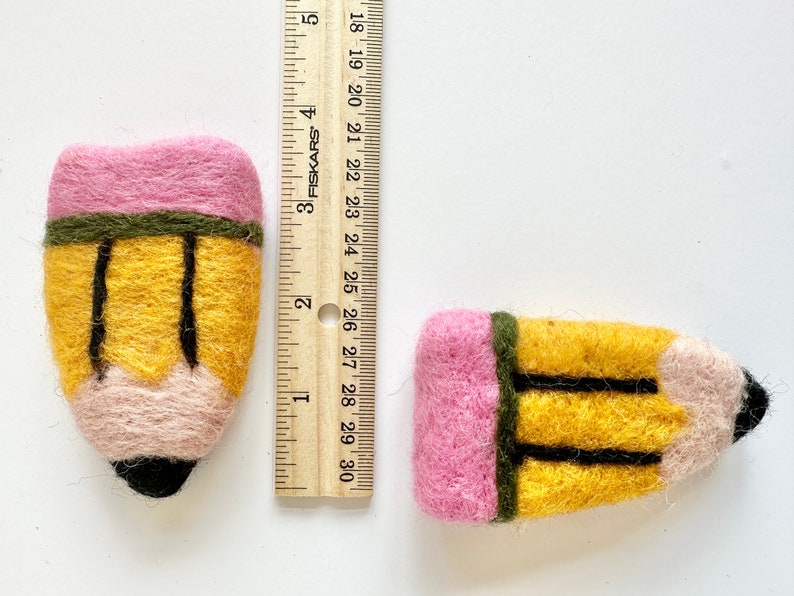 Customizable Pencil & Apple Garland - Back to School Felt Ball Banner - Classroom Party Decor - Wool Felted New Teachers Christmas Gift image 9