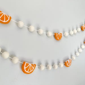 Customizable Orange Slices Garland - &quot;Popcorn&quot; & Citrus Winter Banner - Main Squeeze Wall Mantel Bunting - Little Cutie Birthday Party Decor