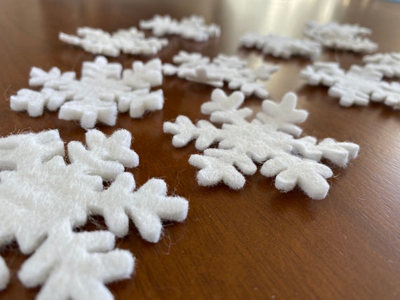 Bulk Felt Snowflakes for Holiday Crafting Flat Felt Snow Flake