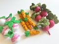 Felted Wool Vegetable Toy for Kids and Cats - Orange Carrot, Red Beet, and/or Purple Radish - Felt Kicker Toy for Kittens - Add FREE Catnip!