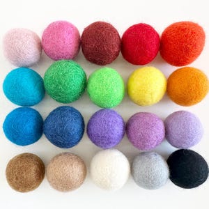 Medium Solid Wool Cat Toys - 3.5cm Colorful Felted ball toy set for small pets, cats, ferret, kitten - FREE Catnip option - Choose Colors image 7