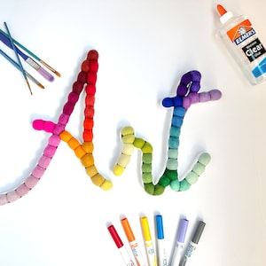 Customizable ART Wall Hanging - Colorful Cursive Letters for Kids Play Room, Home Crafting Space, Art Teacher's Classroom - Custom 3D Sign