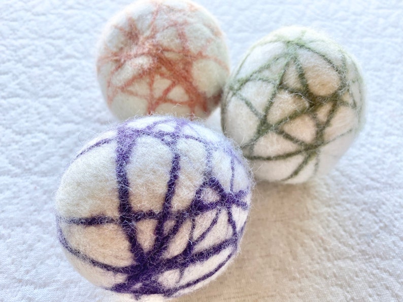 Premium XL Wool Dryer Ball Extra Large Colorful Organic Laundry Ball Unscented or Scented Single or Set Natural Cleaning Solutions image 2