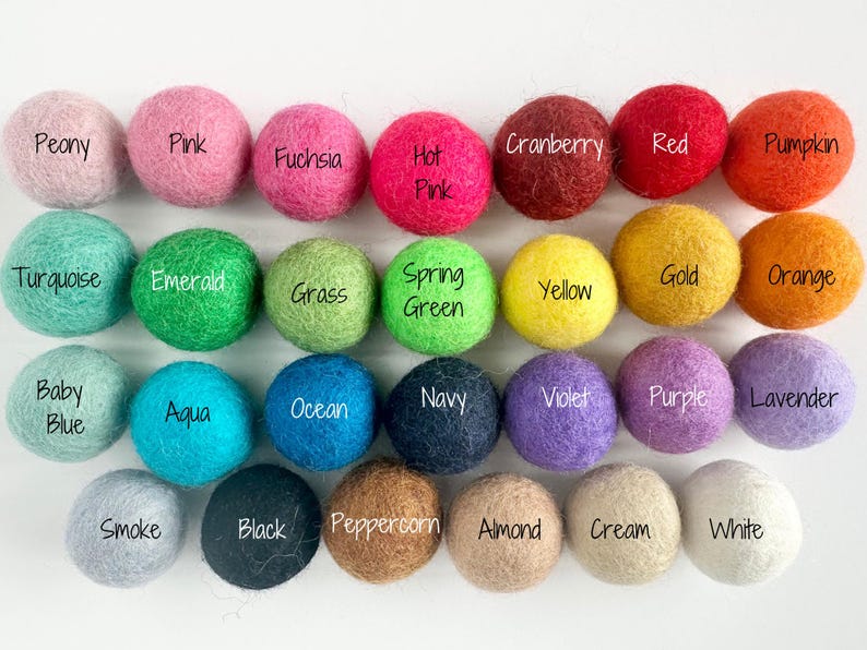 Medium Solid Wool Cat Toys - 3.5cm Colorful Felted ball toy set for small pets, cats, ferret, kitten - FREE Catnip option - Choose Colors image 2