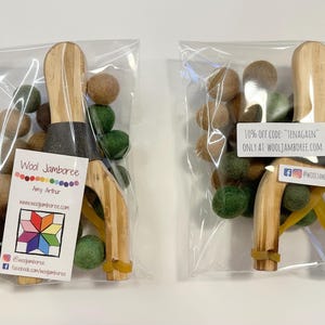 Wood Slingshot & 24 felt balls - Army Ammo or Choose Colors for FREE - Kids Stocking Stuffer, Family Game Night, Catnip Toy Bild 5