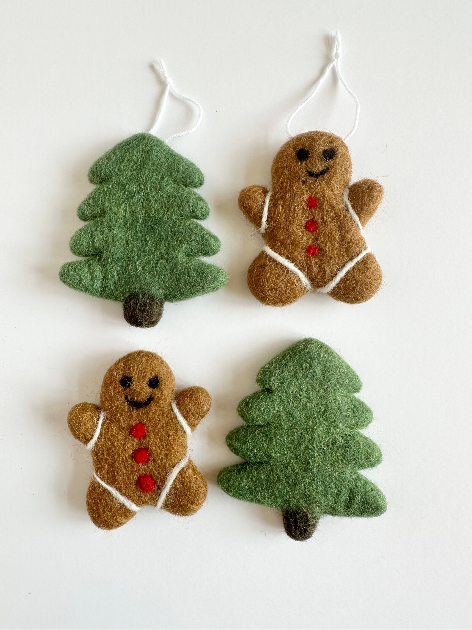 Wool Felted Gingerbread Man And/or Evergreen Tree - Felt Cookie for ...