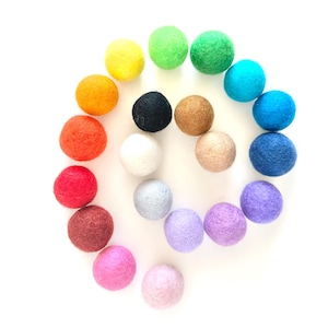 Medium Solid Wool Cat Toys - 3.5cm Colorful Felted ball toy set for small pets, cats, ferret, kitten - FREE Catnip option - Choose Colors image 4