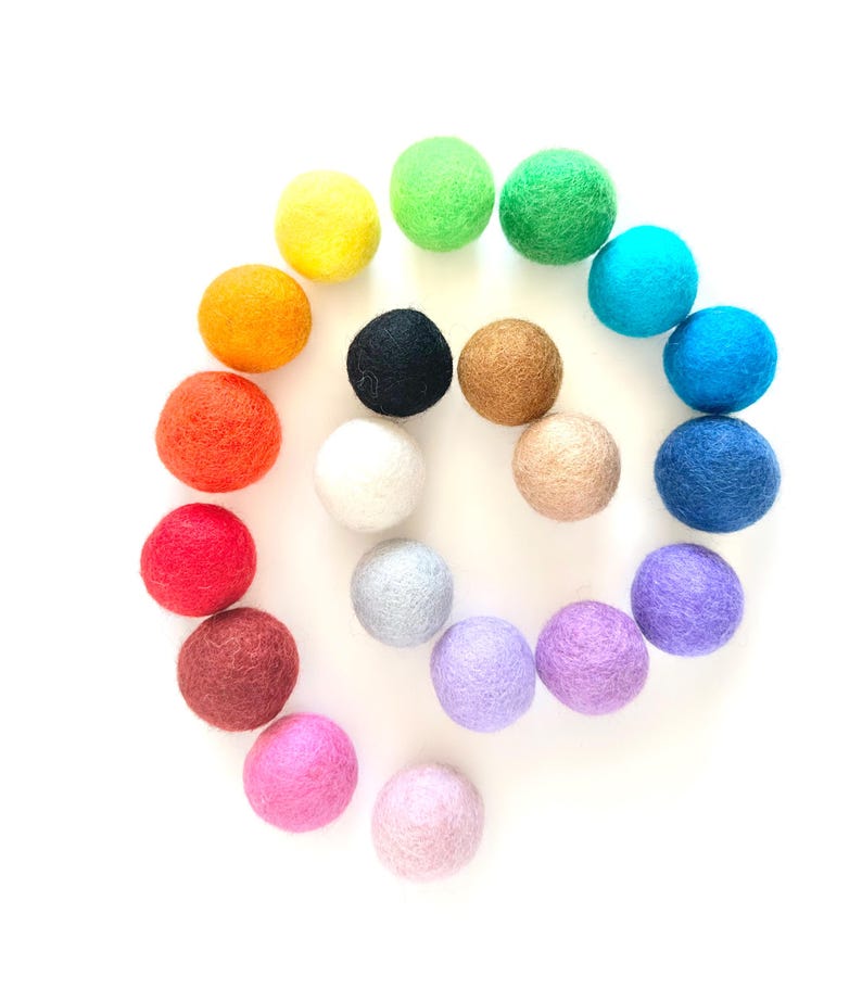 Medium Solid Wool Cat Toys - 3.5cm Colorful Felted ball toy set for small pets, cats, ferret, kitten - FREE Catnip option - Choose Colors image 4