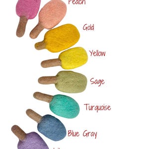 Wool Felt Popsicle Toy - Felted Ice Cream Bar for Imaginative Kids Play - Kicker for Cat or Kitten w/ FREE Catnip - Summer Bright Fudge Pop image 2