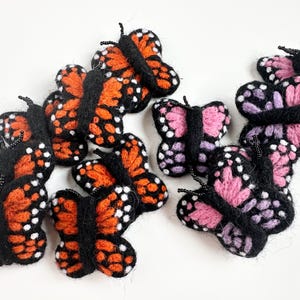 Wool Felted Monarch Butterfly Toy - Felt Bumble Bee, Ladybug or Butterflies Waldorf Cat Nip Toys - Catnip Scented for FREE - Montessori Play