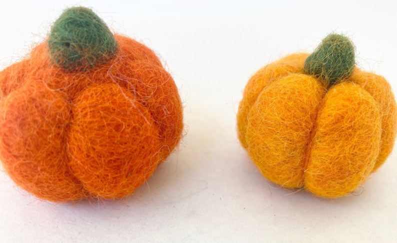 Felt Pumpkin and/or Turkey Toys Needle Felted Fall Toy Sold Individually Thanksgiving Montessori Play Cat Nip Playtime Catnip Kicker image 5