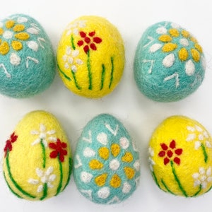 Hand Stitched Felt Egg - ONE Needle Felted Spring Accent Decor - Christmas Tree or Easter Decoration for Ornamental Sticks or Tiered Trays