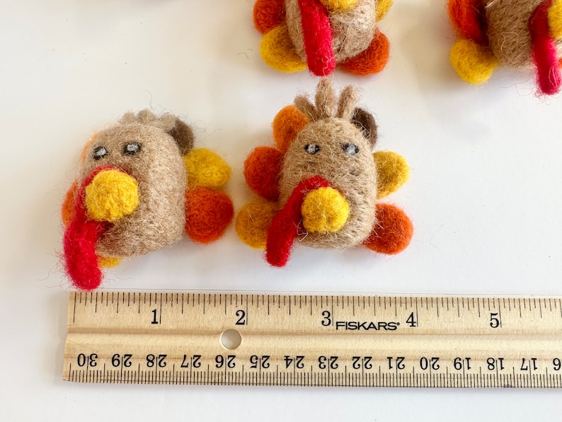 Felt Pumpkin and/or Turkey Toys Needle Felted Fall Toy Sold Individually Thanksgiving Montessori Play Cat Nip Playtime Catnip Kicker image 6