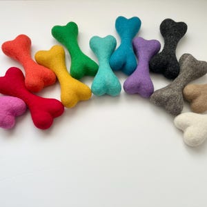 Large Solid Wool Dog Bone - Hand felted colorful Non-toxic dye - Toys for dogs & puppies - Christmas Present for pets - Canine Easter Gift image 10