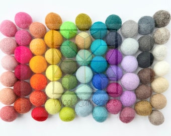 Solid Wool Rainbow of Kicker Toys - Small 2.5 cm Hand-felted colorful felt ball toys for kitten, ferret, hamster, gerbil, guinea pig, rat