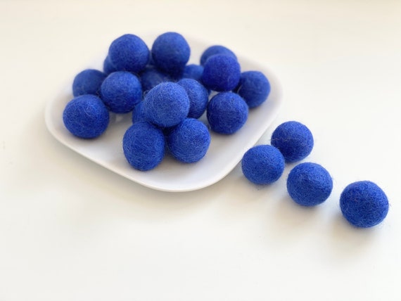 Mix N Match Sapphire Blue Felt Balls 2.5 Cm Felted Wool Balls for