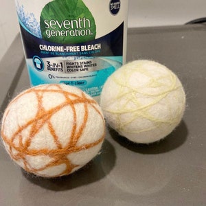 Premium XL Wool Dryer Ball Extra Large Colorful Organic Laundry Ball Unscented or Scented Single or Set Natural Cleaning Solutions image 5